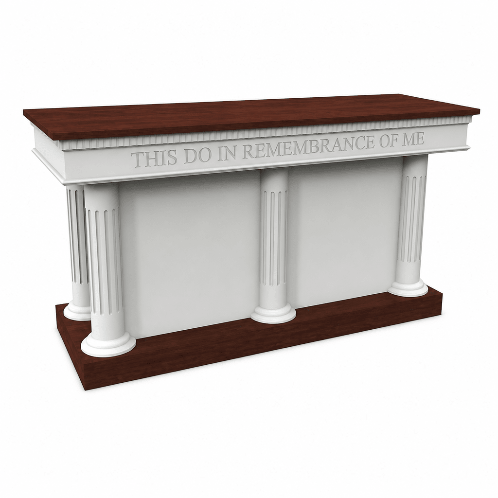 Fluted Wood Communion Table (PS-8320-CCT) Communion Table 8302-CCT Light Oak 35 No White - thePodiumsStore