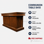 Fluted Wood Communion Table (PS-8410) Communion Table 8410 Light Oak 35 - thePodiumsStore