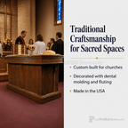 Fluted Wood Communion Table (PS-8410) Communion Table 8410 Light Oak 35 - thePodiumsStore
