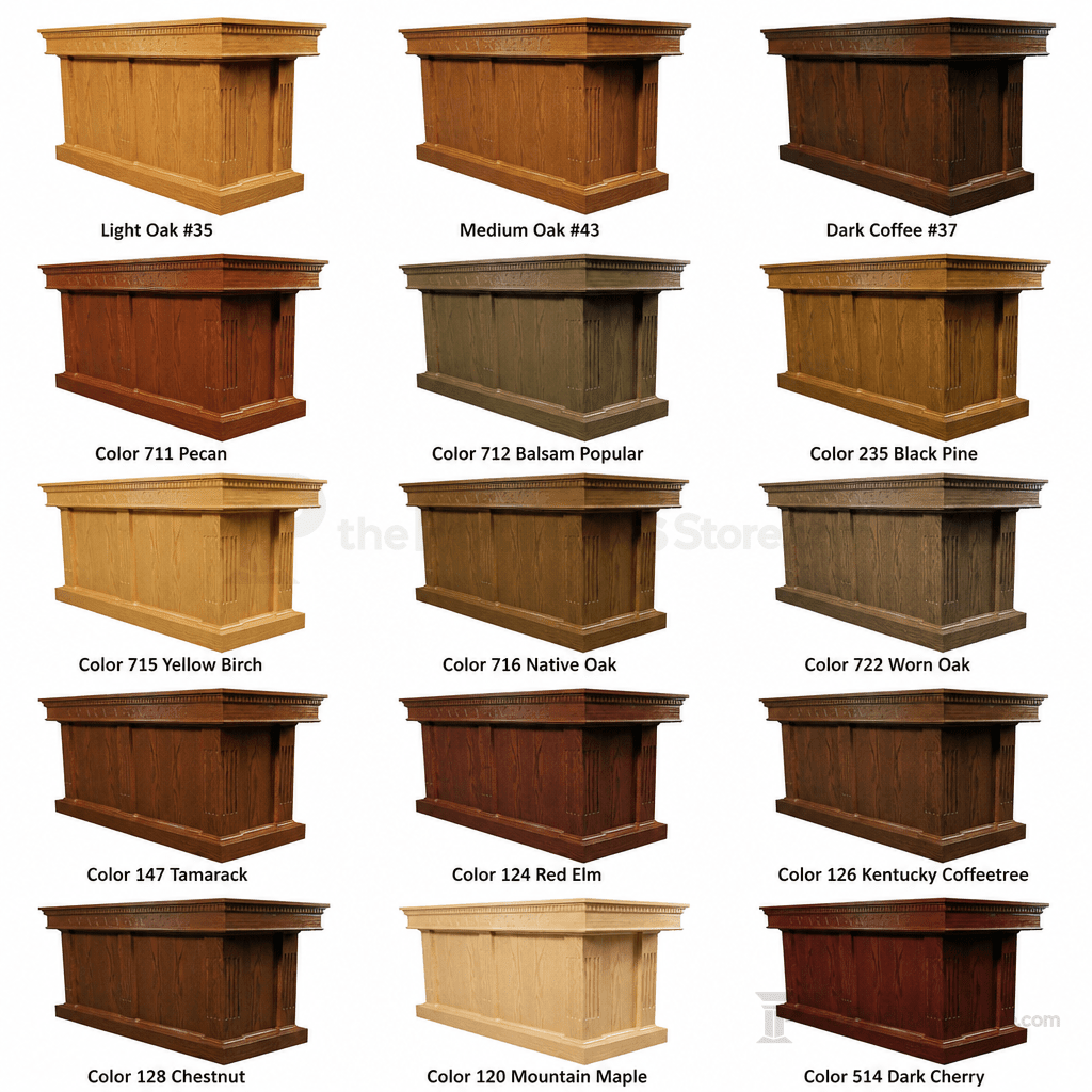 Fluted Wood Communion Table (PS-8410) Communion Table 8410 Light Oak 35 - thePodiumsStore
