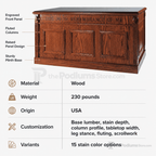 Fluted Wood Communion Table (PS-TCT-105) Communion Table TCT-105 Light Oak 35 - thePodiumsStore