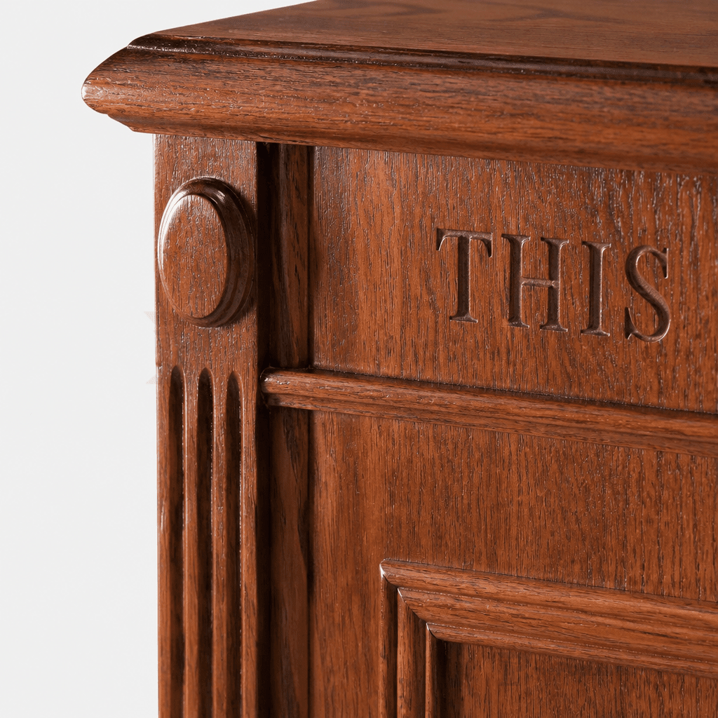 Fluted Wood Communion Table (PS-TCT-105) Communion Table TCT-105 Light Oak 35 - thePodiumsStore