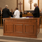 Fluted Wood Communion Table (PS-TCT-105) Communion Table TCT-105 Light Oak 35 - thePodiumsStore