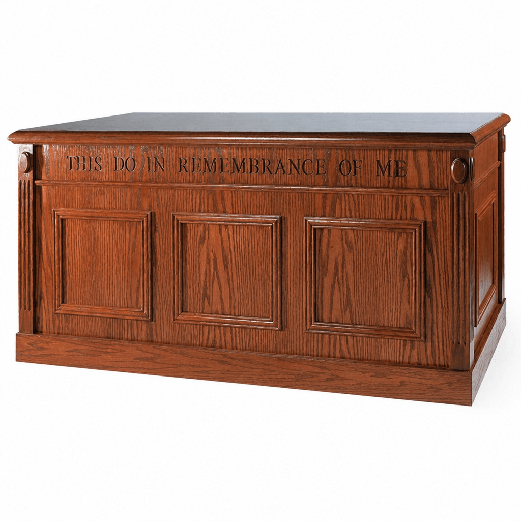 Fluted Wood Communion Table (PS-TCT-105) Communion Table TCT-105 Light Oak 35 - thePodiumsStore