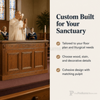 Fluted Wood Communion Table (PS-TCT-105) Communion Table TCT-105 Light Oak 35 - thePodiumsStore
