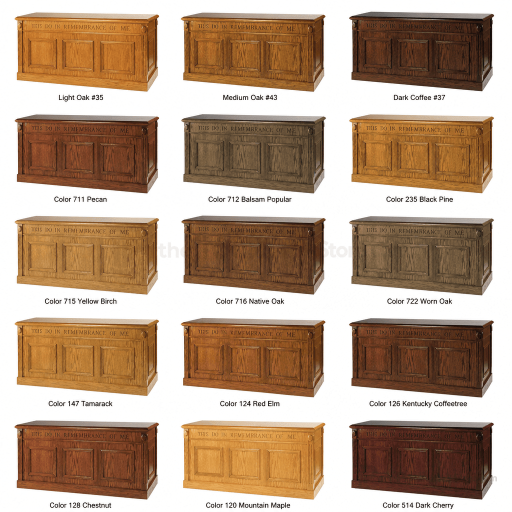 Fluted Wood Communion Table (PS-TCT-105) Communion Table TCT-105 Light Oak 35 - thePodiumsStore