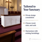 Fluted Wood Communion Table (PS-TCT-605) Communion Table TCT-605 Light Oak 35 - thePodiumsStore