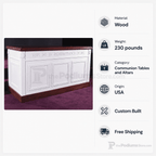 Fluted Wood Communion Table (PS-TCT-605) Communion Table TCT-605 Light Oak 35 - thePodiumsStore