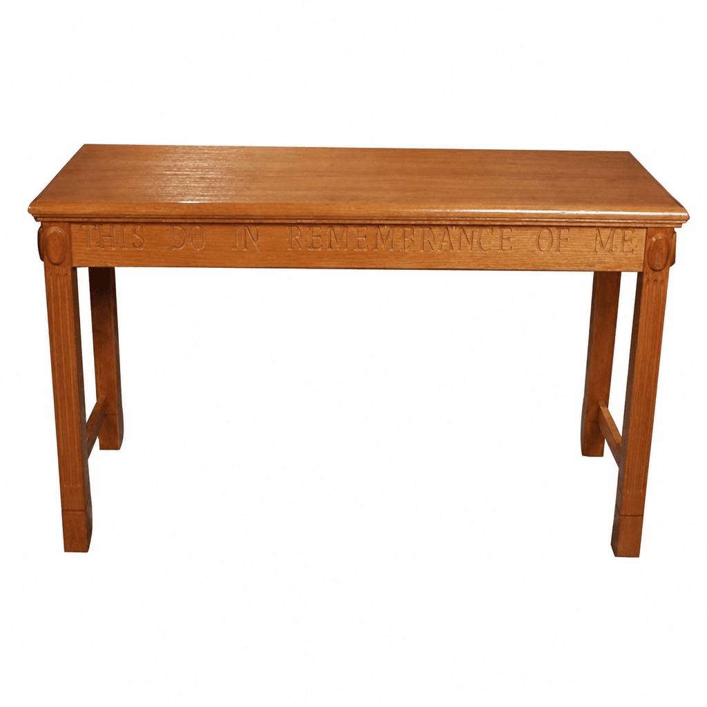 Fluted Wood Communion Table (PS-TOT-105) Communion Table TOT-105 Light Oak 35 - thePodiumsStore