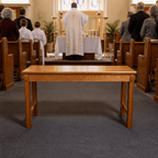 Fluted Wood Communion Table (PS-TOT-105) Communion Table TOT-105 Light Oak 35 - thePodiumsStore
