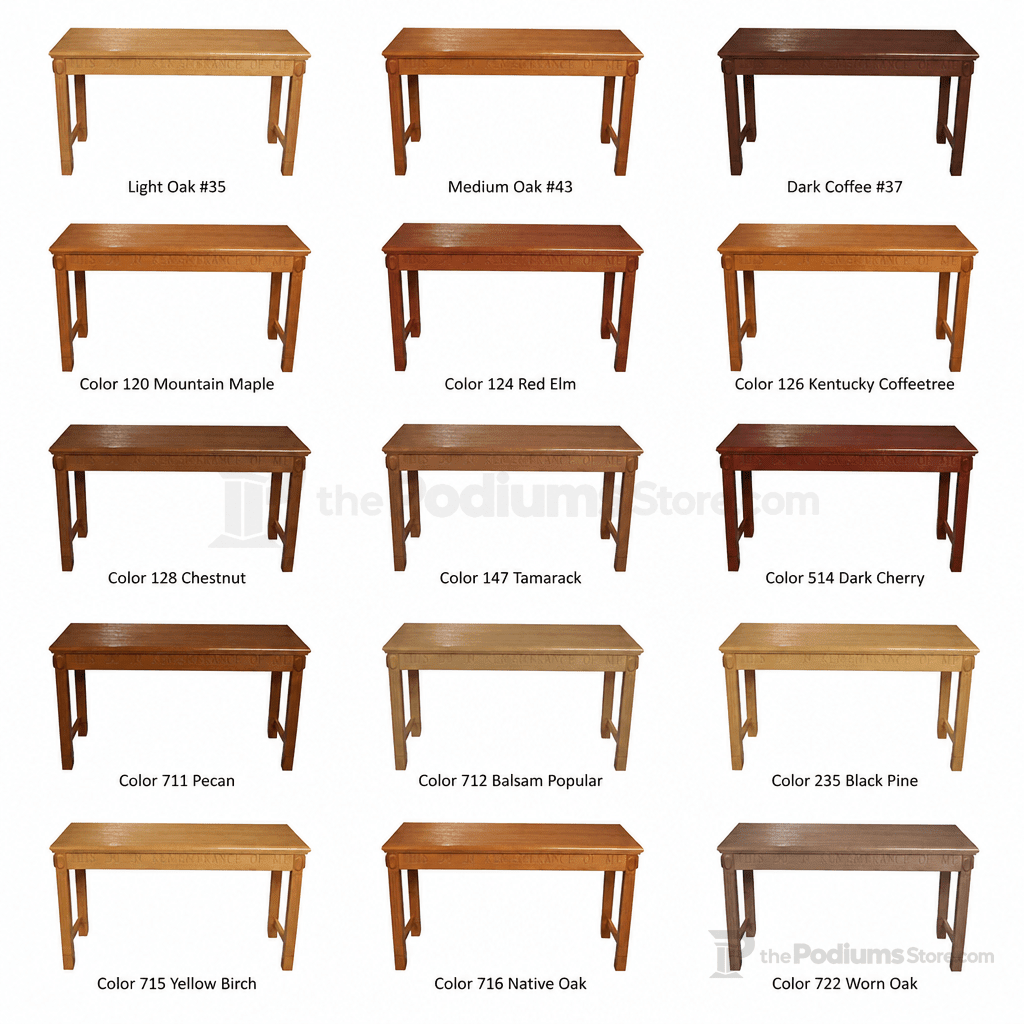 Fluted Wood Communion Table (PS-TOT-105) Communion Table TOT-105 Light Oak 35 - thePodiumsStore