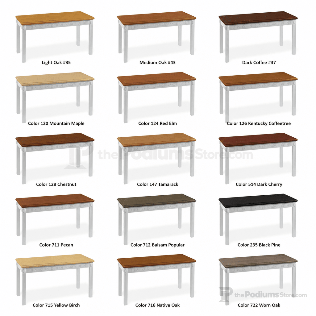 Fluted Wood Communion Table (PS-TOT-602) Communion Table TOT-602 Light Oak 35 - thePodiumsStore