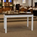 Fluted Wood Communion Table (PS-TOT-602) Communion Table TOT-602 Light Oak 35 - thePodiumsStore