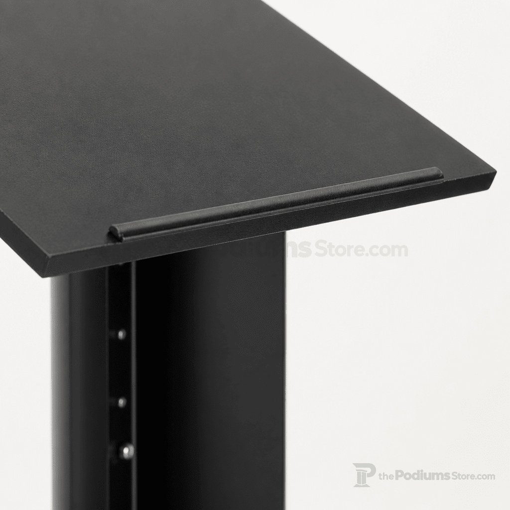 Folding Column-Style Portable Lectern — Black Portable Lectern LCPMKDBK - thePodiumsStore