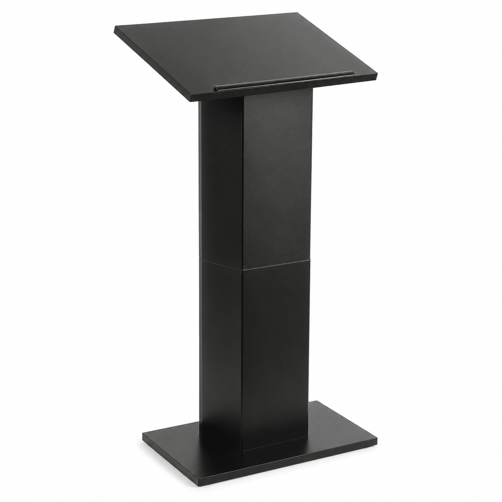 Folding Column-Style Portable Lectern — Black Portable Lectern LCPMKDBK - thePodiumsStore