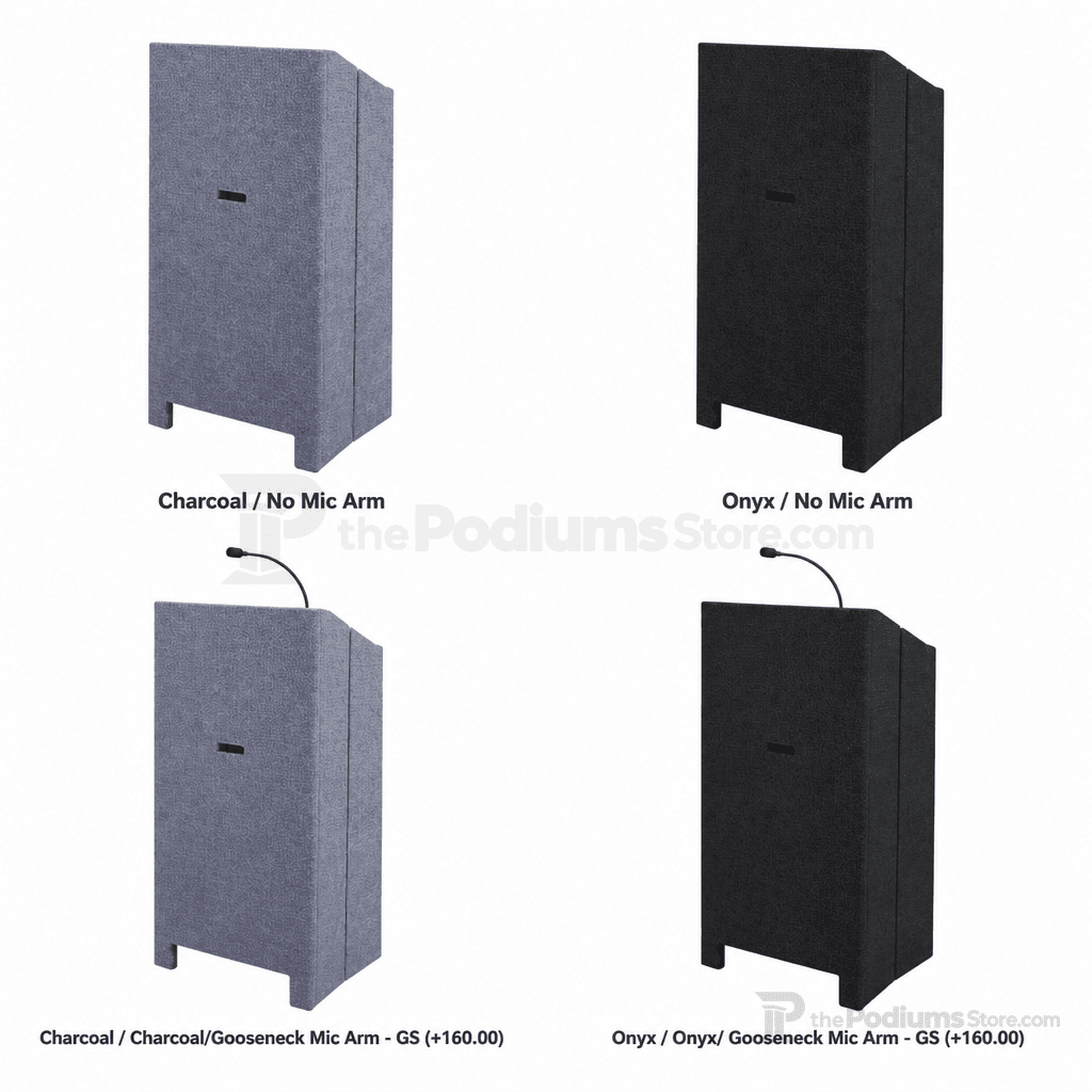 Folding Portable Lectern (PS-FFL) Portable Lectern FFL Charcoal No Mic Arm - thePodiumsStore