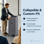 Folding Portable Lectern (PS-FFL) Portable Lectern FFL Charcoal No Mic Arm - thePodiumsStore