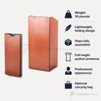 Folding Portable Podium with Sound (PS-5898) Portable Lectern 5898 Walnut No Bag - thePodiumsStore