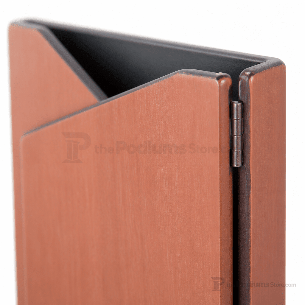 Folding Portable Podium with Sound (PS-5898) Portable Lectern 5898 Walnut No Bag - thePodiumsStore