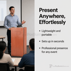 Folding Portable Podium with Sound (PS-5898) Portable Lectern 5898 Walnut No Bag - thePodiumsStore