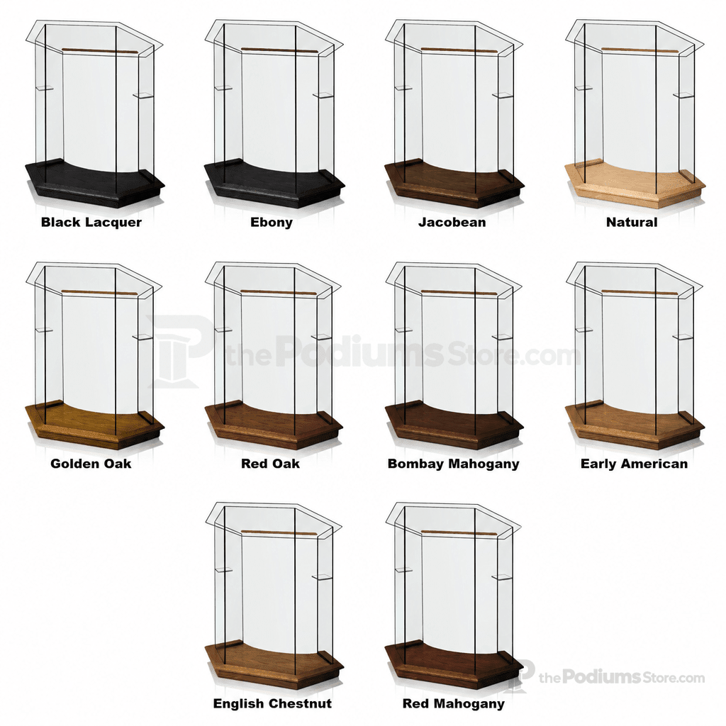 Foundation Glass Church Pulpit (PS-NC10) Glass Pulpit NC10 Black Lacquer - thePodiumsStore