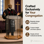 Foundation Glass Church Pulpit (PS-NC10) Glass Pulpit NC10 Black Lacquer - thePodiumsStore