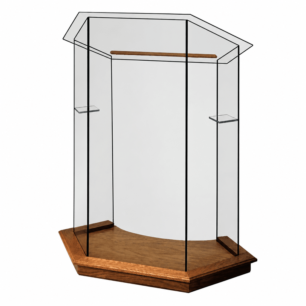 Foundation Glass Church Pulpit (PS-NC10) Glass Pulpit NC10 Black Lacquer - thePodiumsStore