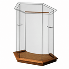 Foundation Glass Church Pulpit (PS-NC10) Glass Pulpit NC10 Black Lacquer - thePodiumsStore