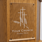 Foundation Wood & Glass Church Pulpit (PS-NC10W) Church Wood Pulpit NC10W Black Lacquer Clear Glass - thePodiumsStore