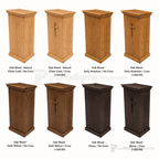 FPL245 Full-Pedestal Wood Lectern Non-Sound Lectern AST125-O Oak Wood - Natural (Clear Coat) No Cross - thePodiumsStore