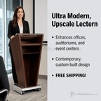 Full-Floor Lectern (PS-5890) Non-Sound Lectern 5890 Medium Oak - thePodiumsStore