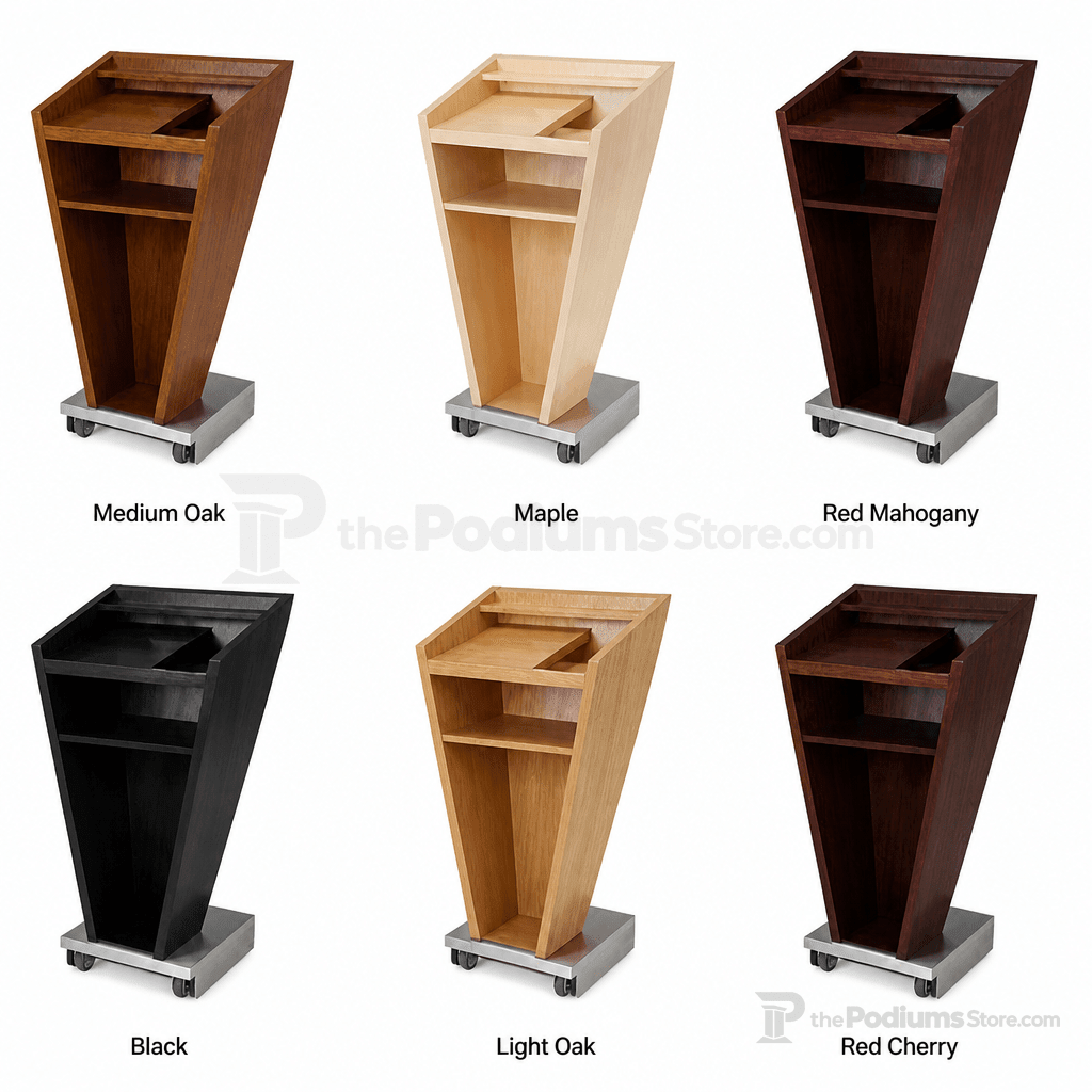 Full-Floor Lectern (PS-5890) Non-Sound Lectern 5890 Medium Oak - thePodiumsStore