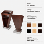 Full-Floor Lectern (PS-5890) Non-Sound Lectern 5890 Medium Oak - thePodiumsStore