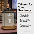 Glass Church Pulpit (PS-NC8) Glass Pulpit NC8 Black Lacquer - thePodiumsStore