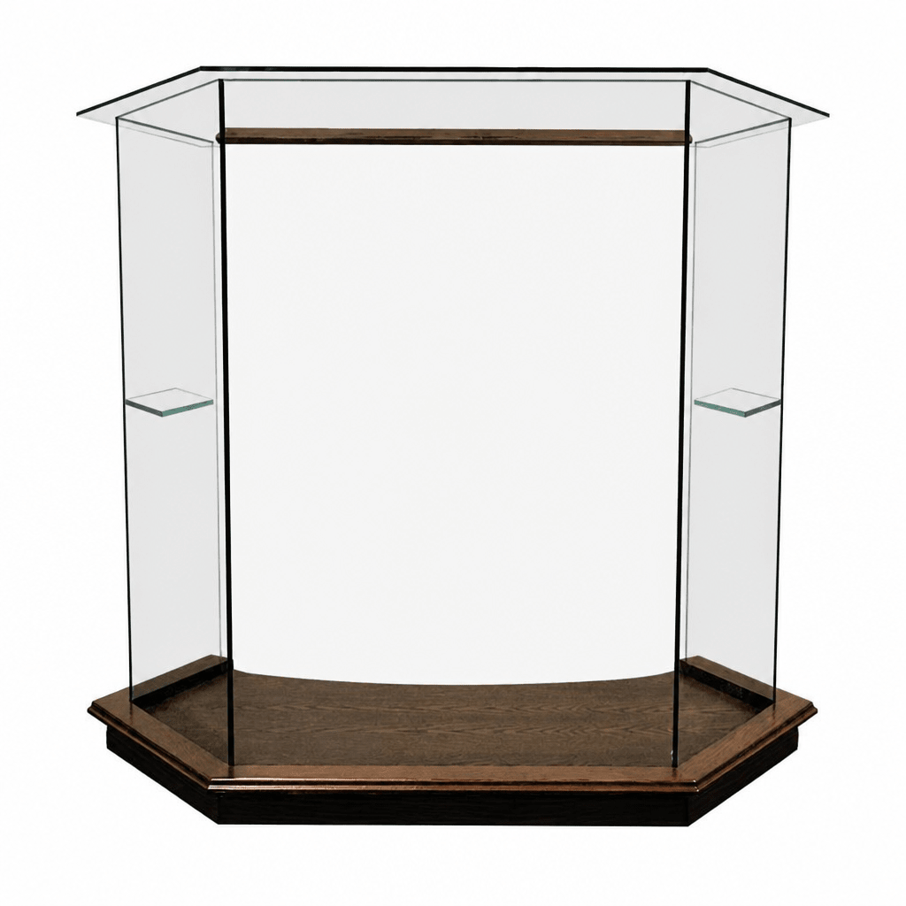 Glass Church Pulpit (PS-NC8) Glass Pulpit NC8 Black Lacquer - thePodiumsStore