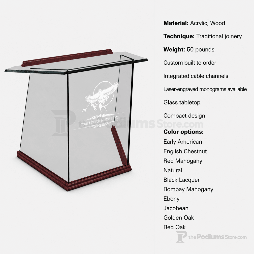 Glass Tabletop Lectern (PS-NC2T) Tabletop Lectern NC2T Early American - thePodiumsStore