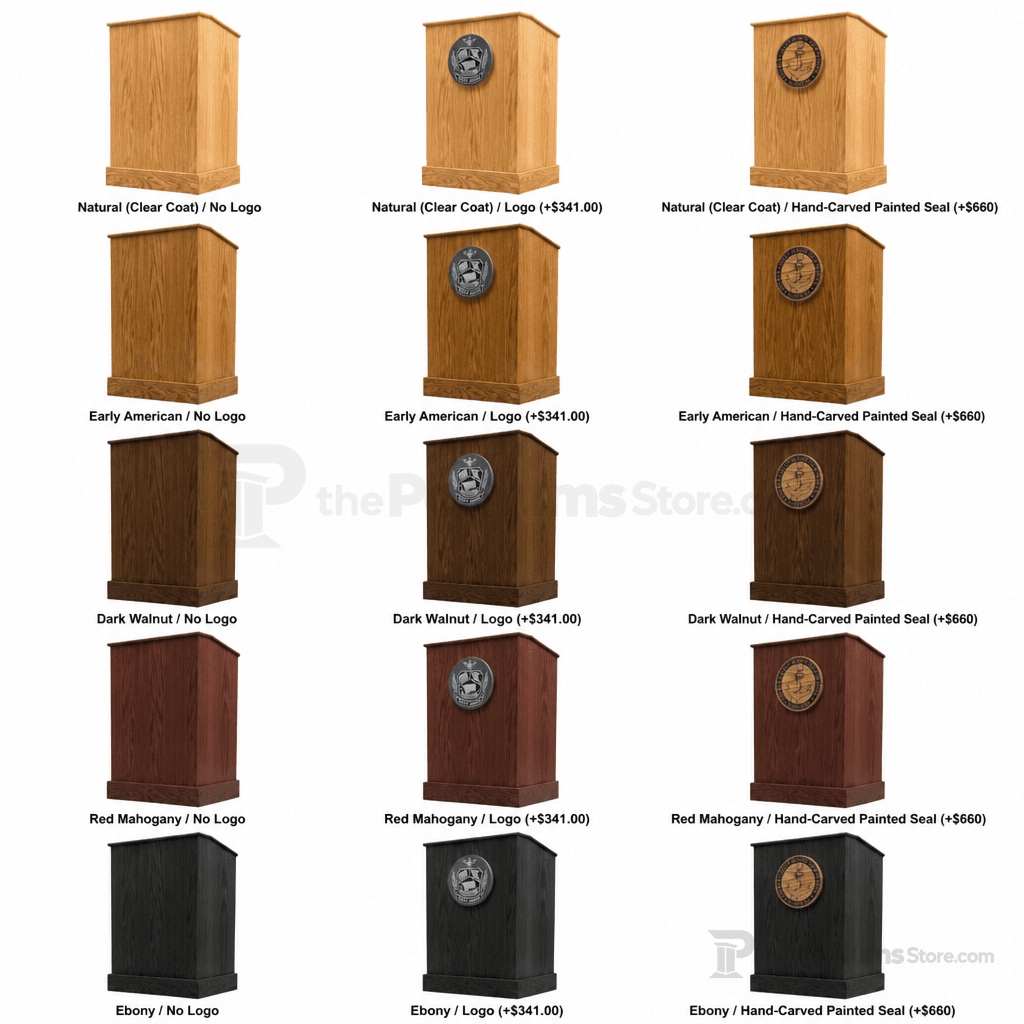 Graduate Solid Hardwood Lectern Hardwood Lectern GRAD411-O-N Natural (Clear Coat) No Logo - thePodiumsStore