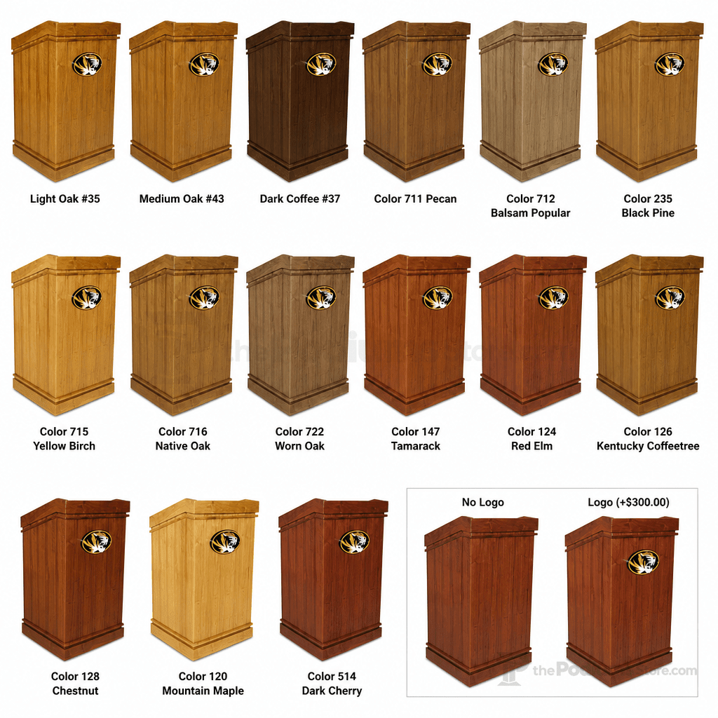 Heritage Solid Hardwood Lectern Hardwood Lectern PDHER-28 Light Oak 35 No Logo - thePodiumsStore