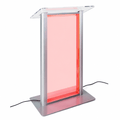 Illuminated Acrylic & Aluminum Podium with LED Panel Acrylic & Aluminum Podium LDLECTCL1 Clear/Silver - LDLECTCL1 - thePodiumsStore