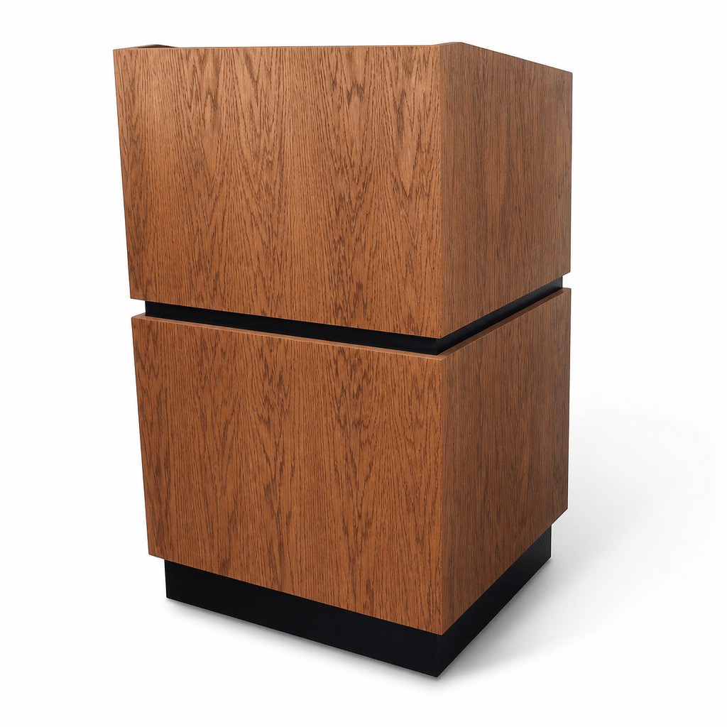 Landmark Solid Hardwood Lectern Hardwood Lectern PDLAN Light Oak 35 No Logo - thePodiumsStore