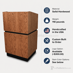 Landmark Solid Hardwood Lectern Hardwood Lectern PDLAN Light Oak 35 No Logo - thePodiumsStore