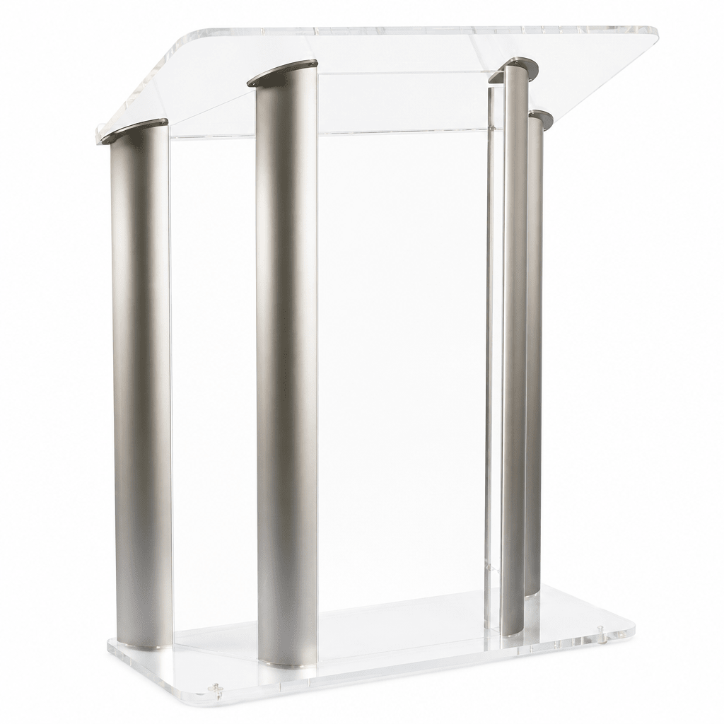 Large AlumAcrylic Acrylic & Aluminum Podium Acrylic & Aluminum Podium LECTALACLG - thePodiumsStore