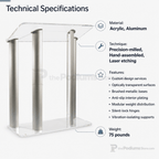 Large AlumAcrylic Acrylic & Aluminum Podium Acrylic & Aluminum Podium LECTALACLG - thePodiumsStore