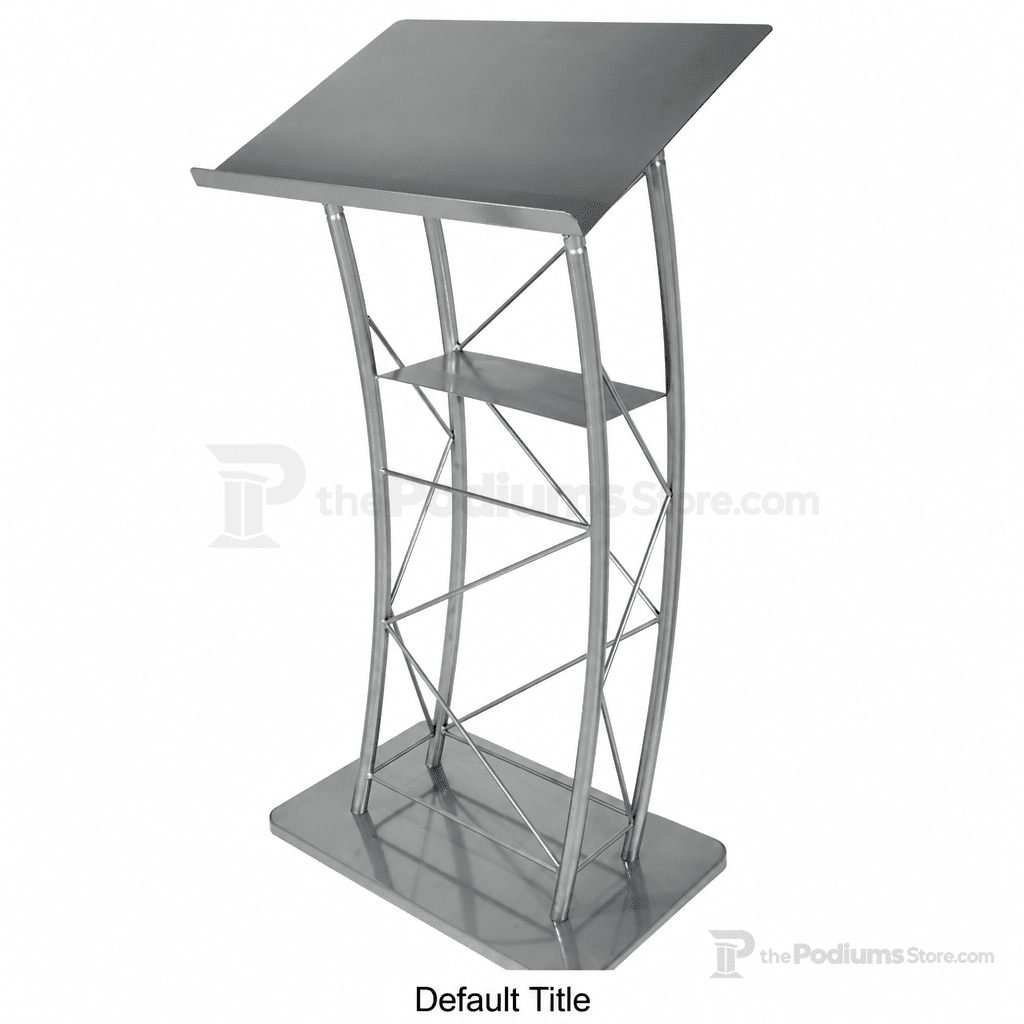Large Curved Metal Truss Lectern — Silver (PS-KML2S) Metal Truss Lectern KML2S - thePodiumsStore