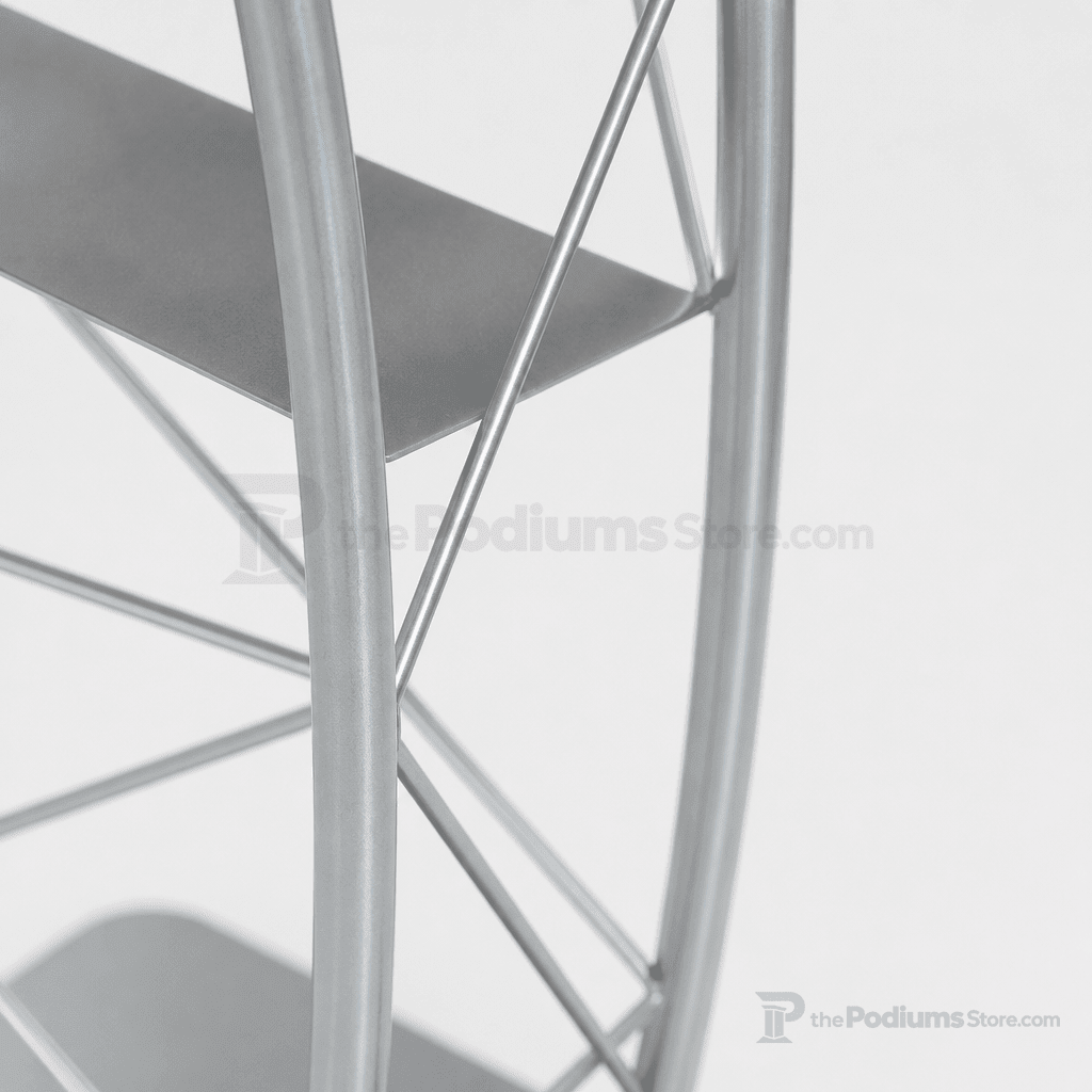Large Curved Metal Truss Lectern — Silver (PS-KML2S) Metal Truss Lectern KML2S - thePodiumsStore