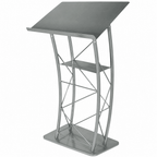 Large Curved Metal Truss Lectern — Silver (PS-KML2S) Metal Truss Lectern KML2S - thePodiumsStore