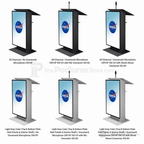 LCD Digital Display Lectern (PS-K-5) LCD Display Lectern K51-V23 All Charcoal No Gooseneck Microphone CM15P - thePodiumsStore