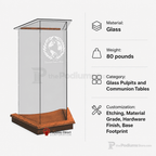 Lectern Glass Church Pulpit (PS-NC2) Glass Pulpit NC2 Black Lacquer - thePodiumsStore