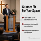 Maple Wood & Acrylic Pulpit, Optional Cross Front Wood & Acrylic Pulpit LECTWFAWADO - thePodiumsStore