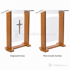 Maple Wood & Acrylic Pulpit, Optional Cross Front Wood & Acrylic Pulpit LECTWFAWADO - thePodiumsStore